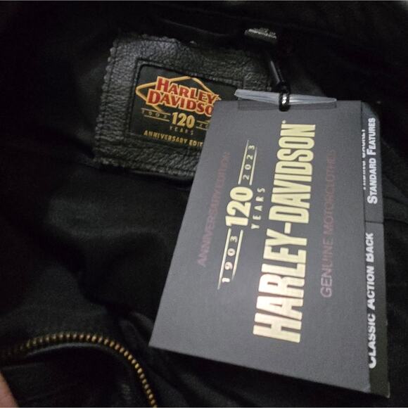 Harley Davidson 120th Anniversary Nostalgia Triple Vent System Leather Jacket 2X - Picture 13 of 16